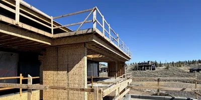 Custom home construction site in Park City Utah with mountain backdrop