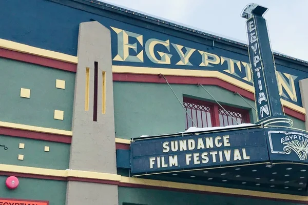 Egyptian Theatre marquee in Park City, Utah during the Sundance Film Festival