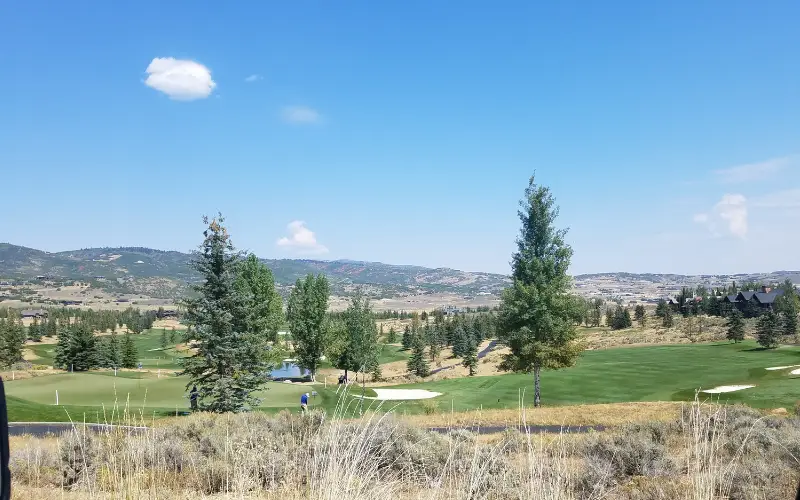Tom Fazio-designed Glenwild Golf Club fairway in Park City, Utah, a private championship course