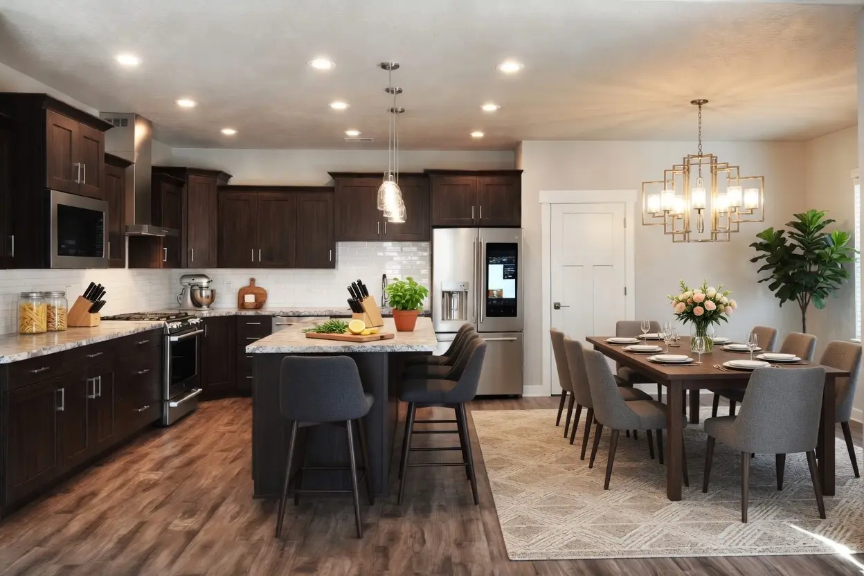 Townhome kitchen and living area in Kamas Utah