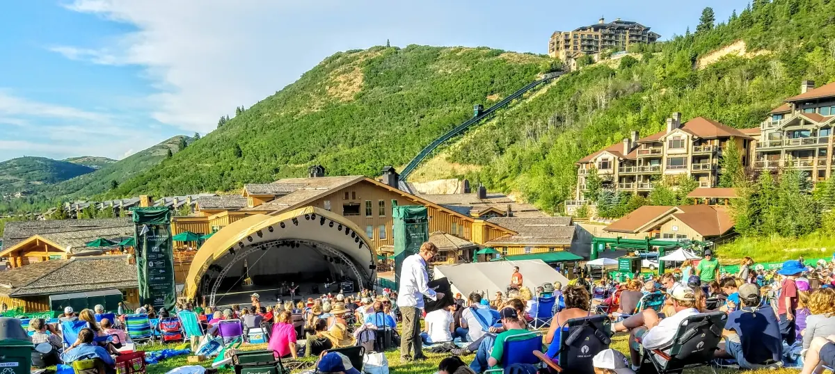 Deer Valley summer concert series at Snow Park amphitheater in Lower Deer Valley, Park City, Utah