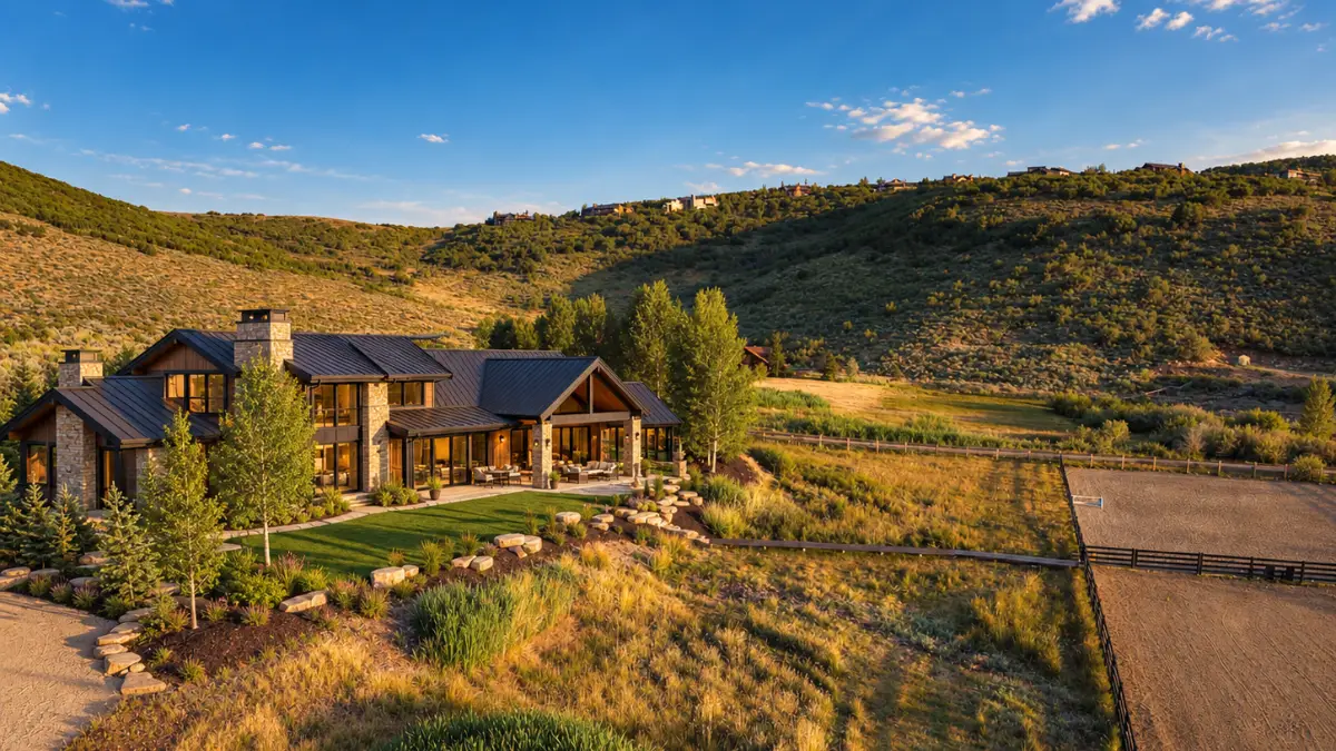 Park City luxury home on acreage with mountain views