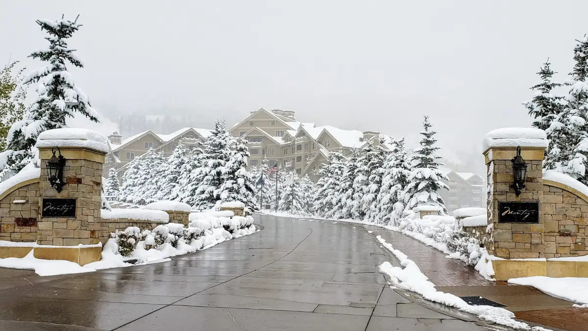 Montage Deer Valley entrance in winter, one of Park City's premier ski-in ski-out investment property locations